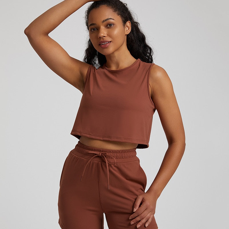 Yoga Nadi tank top - brown / S