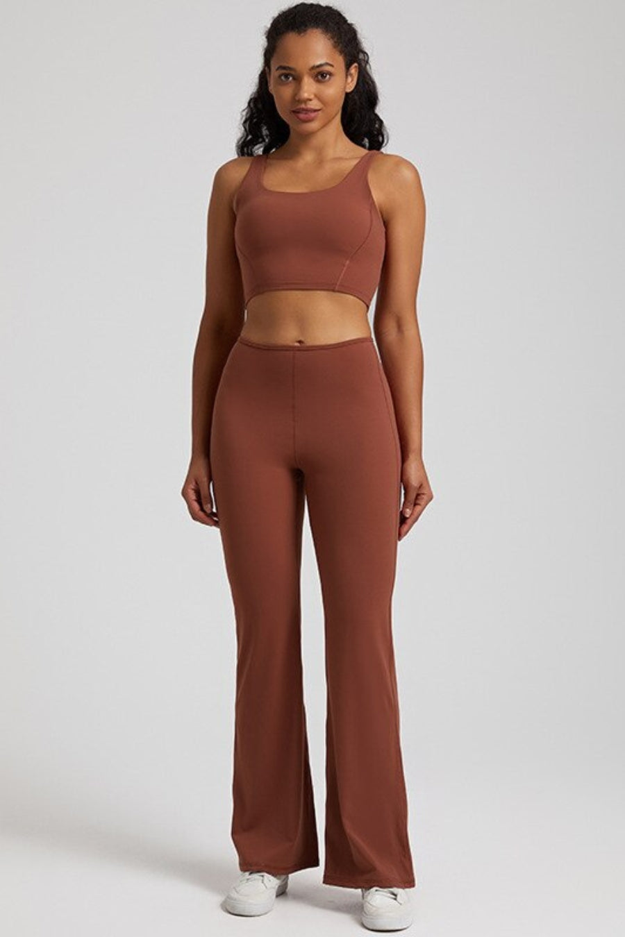 Yoga pants &amp; bra set - brown / S