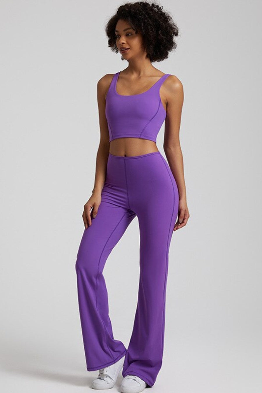 Yoga pants &amp; bra set - purple / S