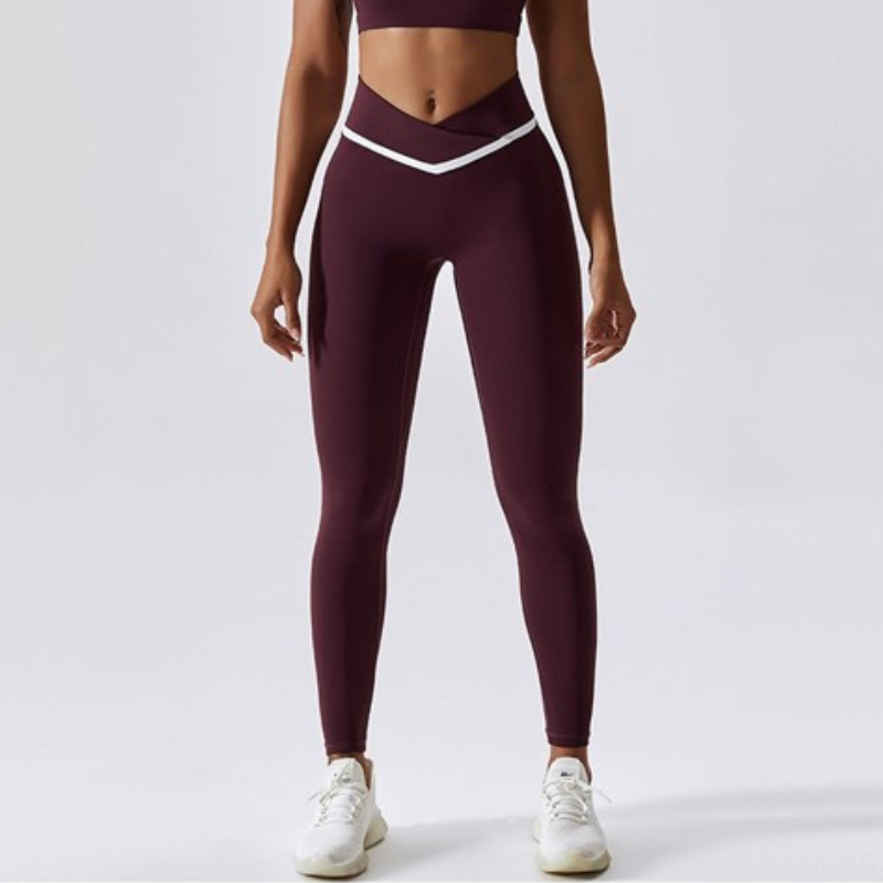 Legging Bande Gainante Croisé - Bordeaux / S