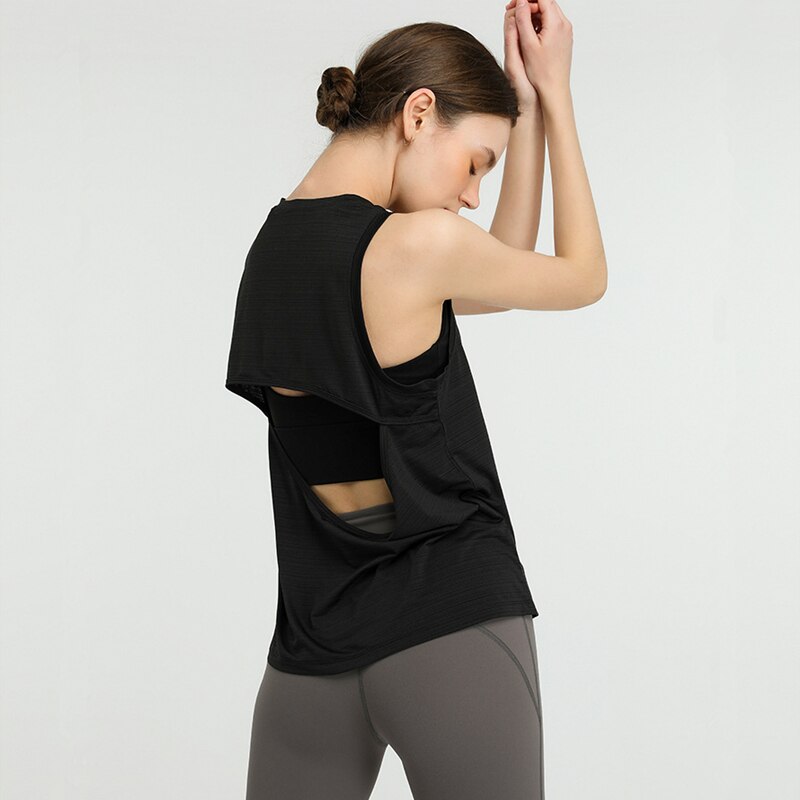 Open Back Yoga Tank - Black / S