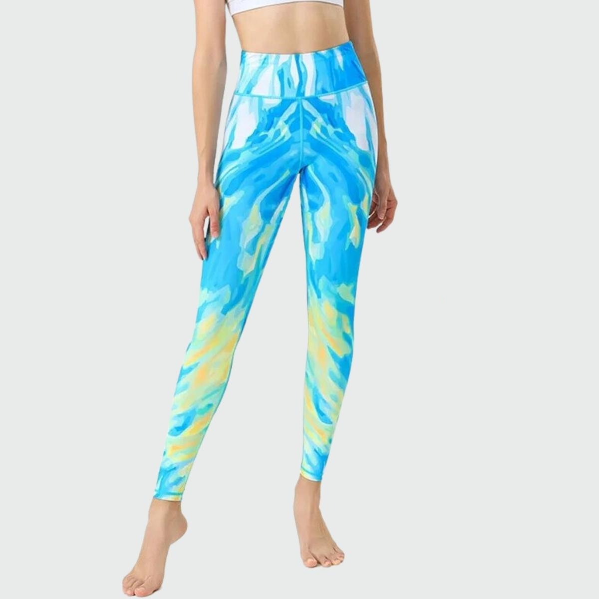 Sunset Yoga Legging - blue &amp; yellow / S