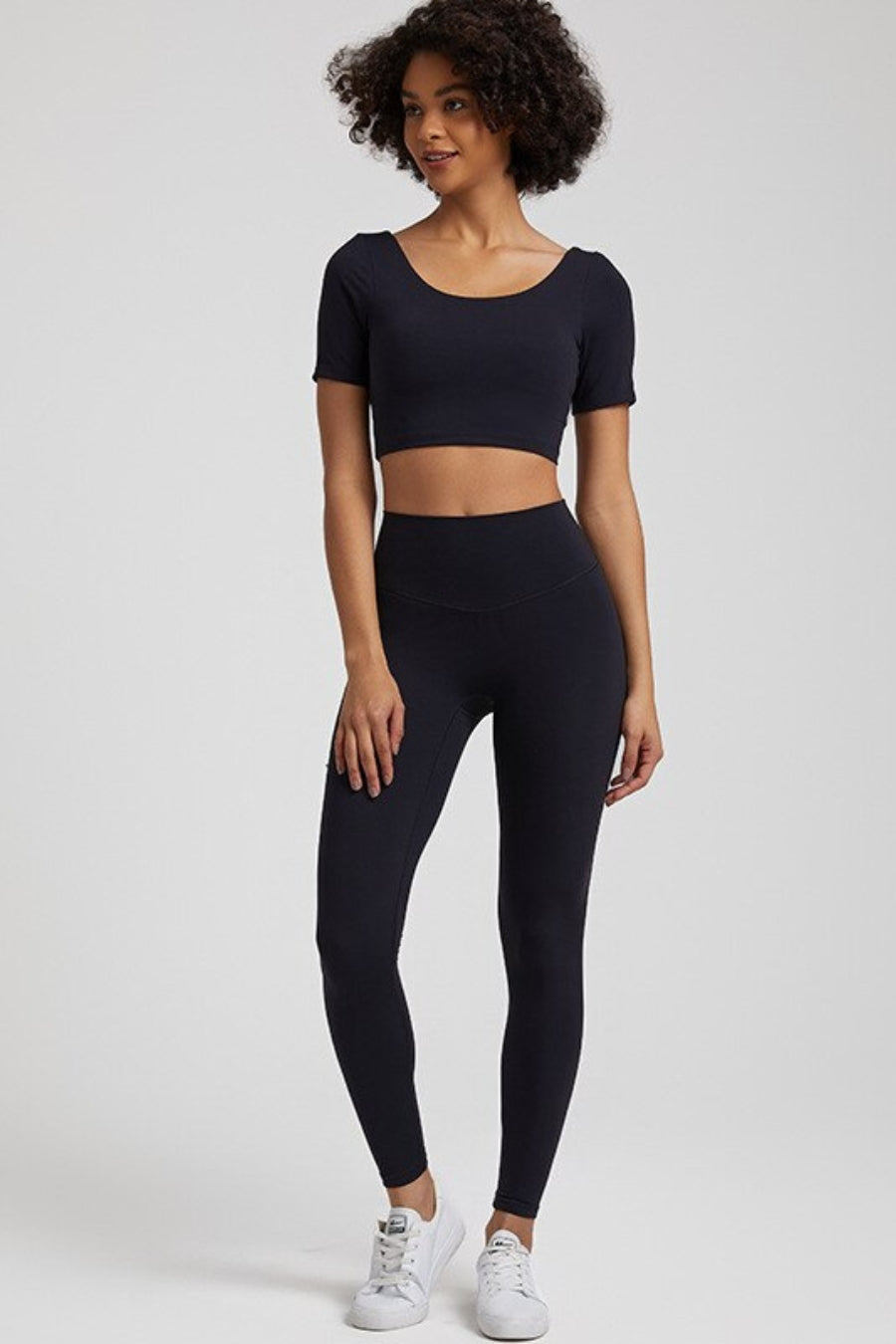 Yoga Legging &amp; T-shirt set - black / S