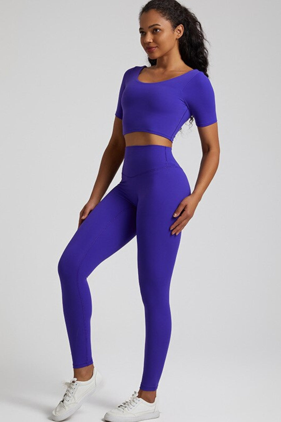 Yoga Legging &amp; T-shirt set - blue / S