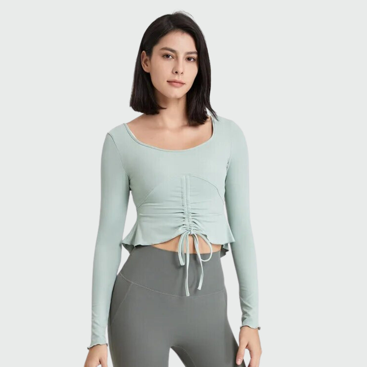 Yoga Square Neck Sweater - light blue / S