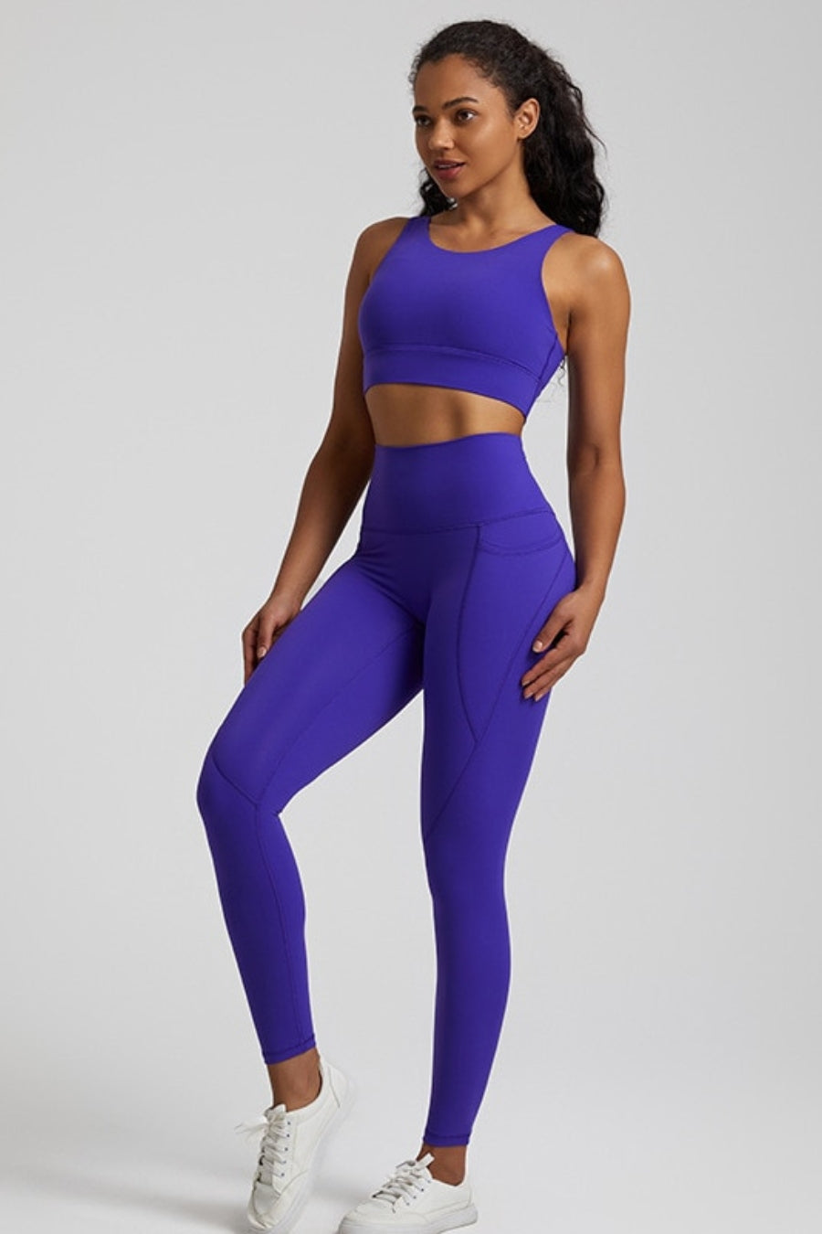 Yoga Legging &amp; Bra set - dark blue / S