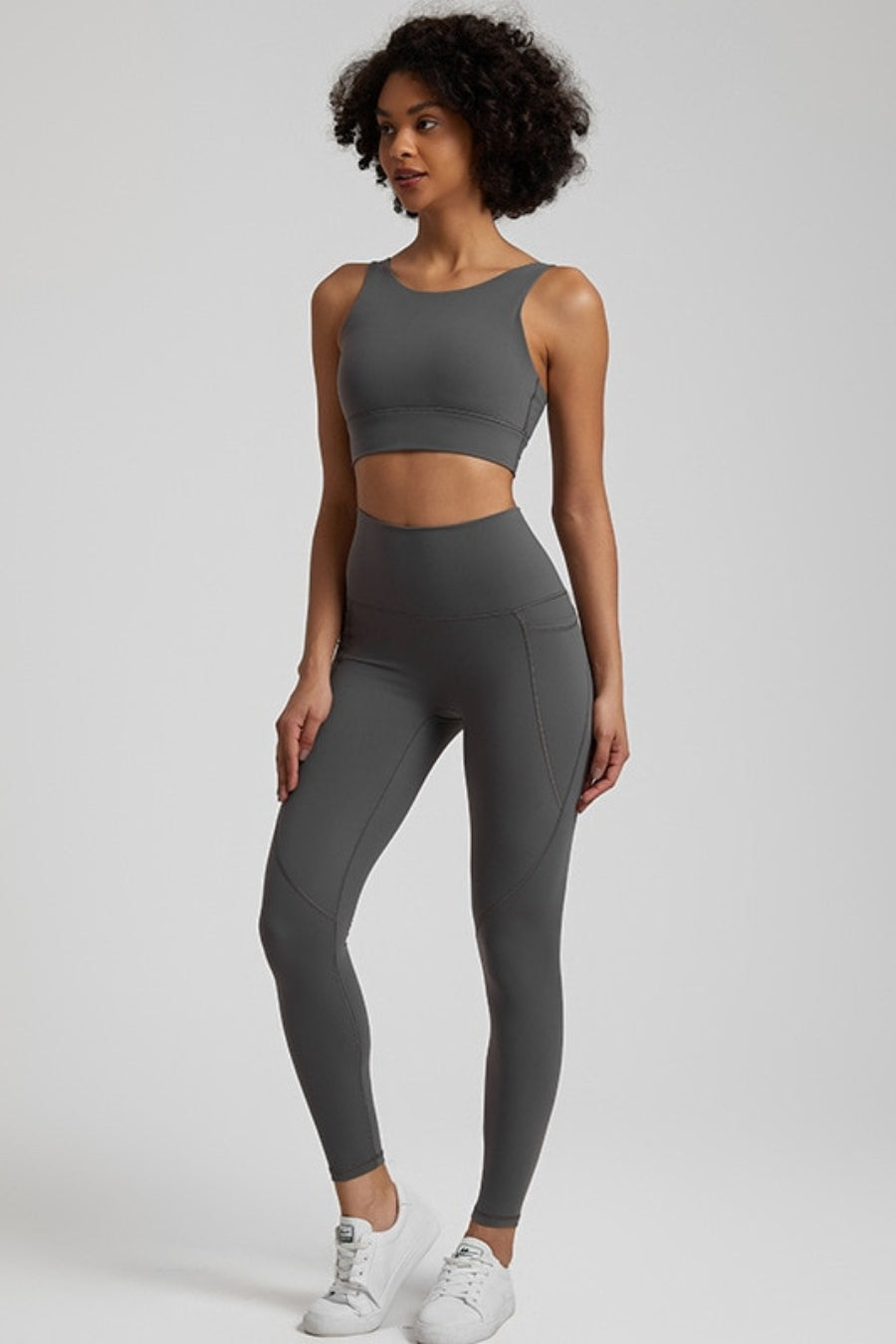 Yoga Legging &amp; Bra set - grey / S