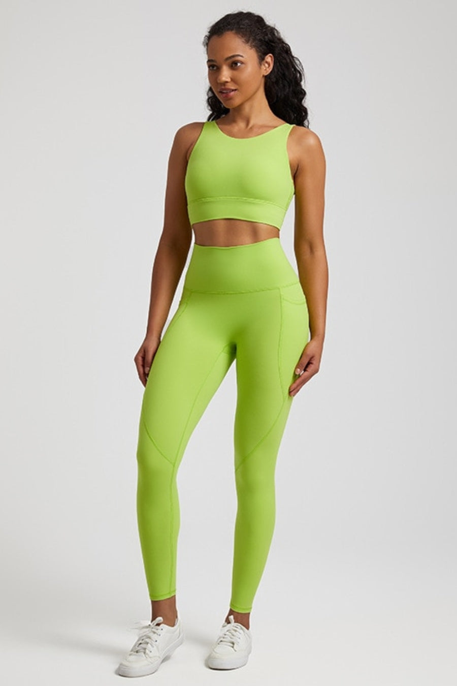 Yoga Legging &amp; Bra set - light green / S