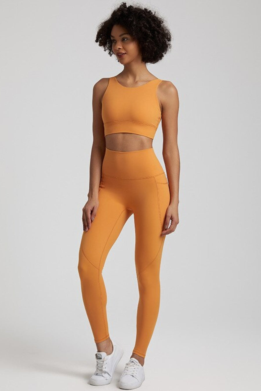 Yoga Legging &amp; Bra Set - orange / S