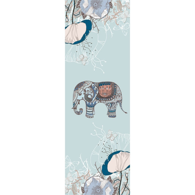 Indian Elephant Yoga Towel - Blue