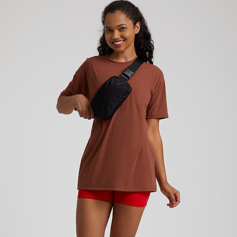 Yoga Ample T-shirt - brown / S