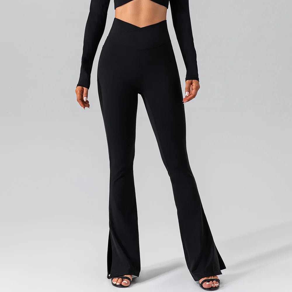 Flared Yoga Pants - black / S