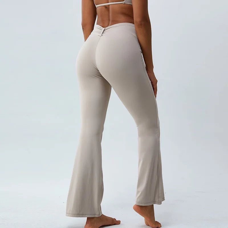 Yoga Flare Pants - beige / S