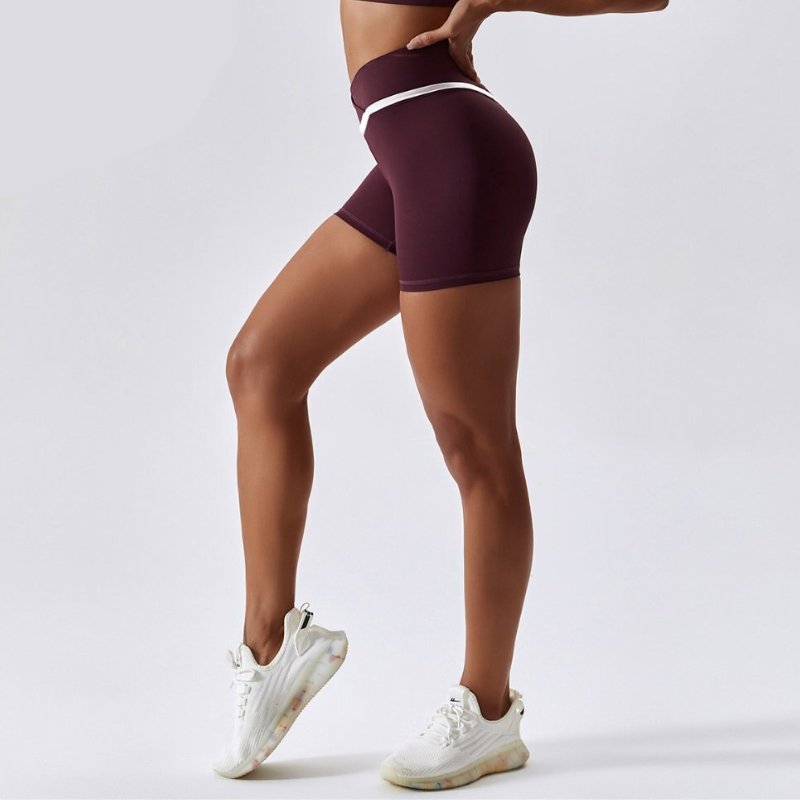 Yoga Short Bande Gainante Croise - Bordeaux / S