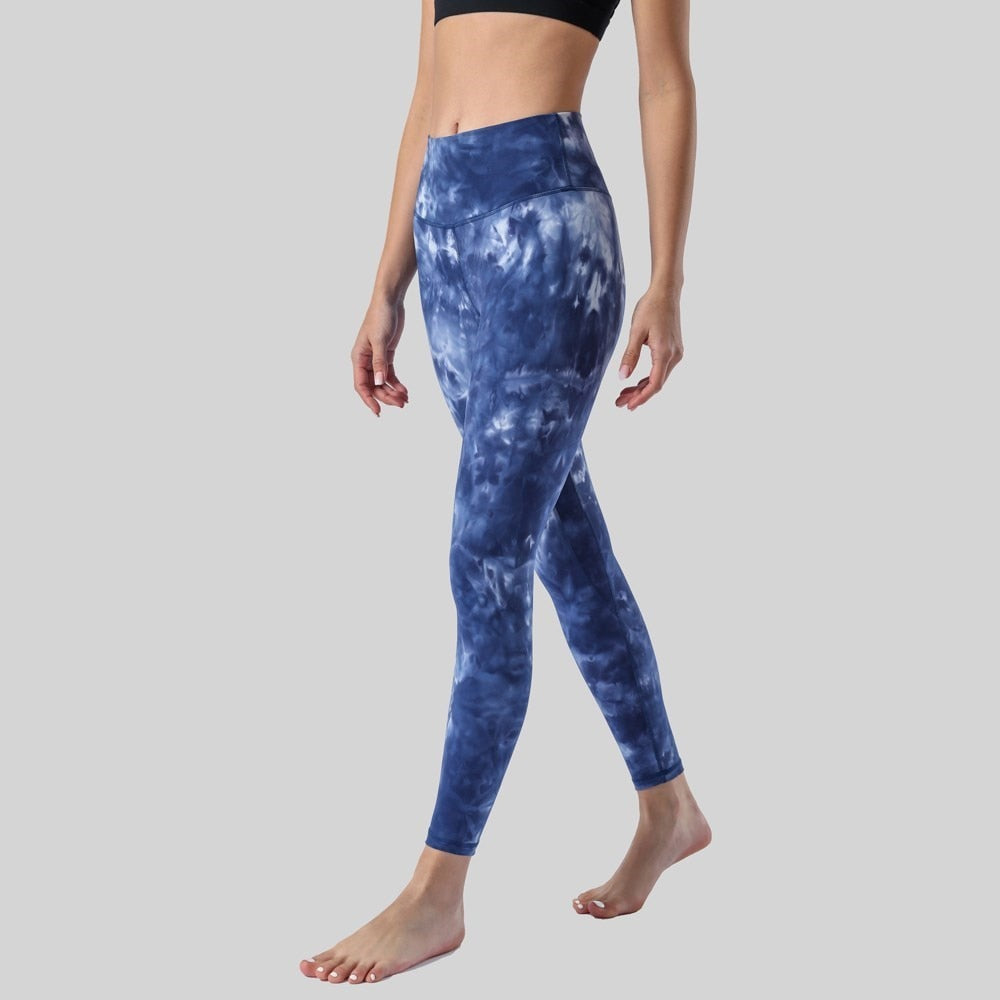 Tie &amp; Dye Yoga Legging - blue / XS