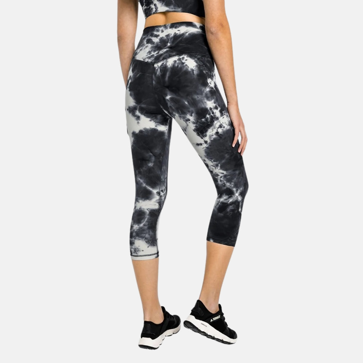 Tie &amp; Dye Yoga Legging Short - grey / XS