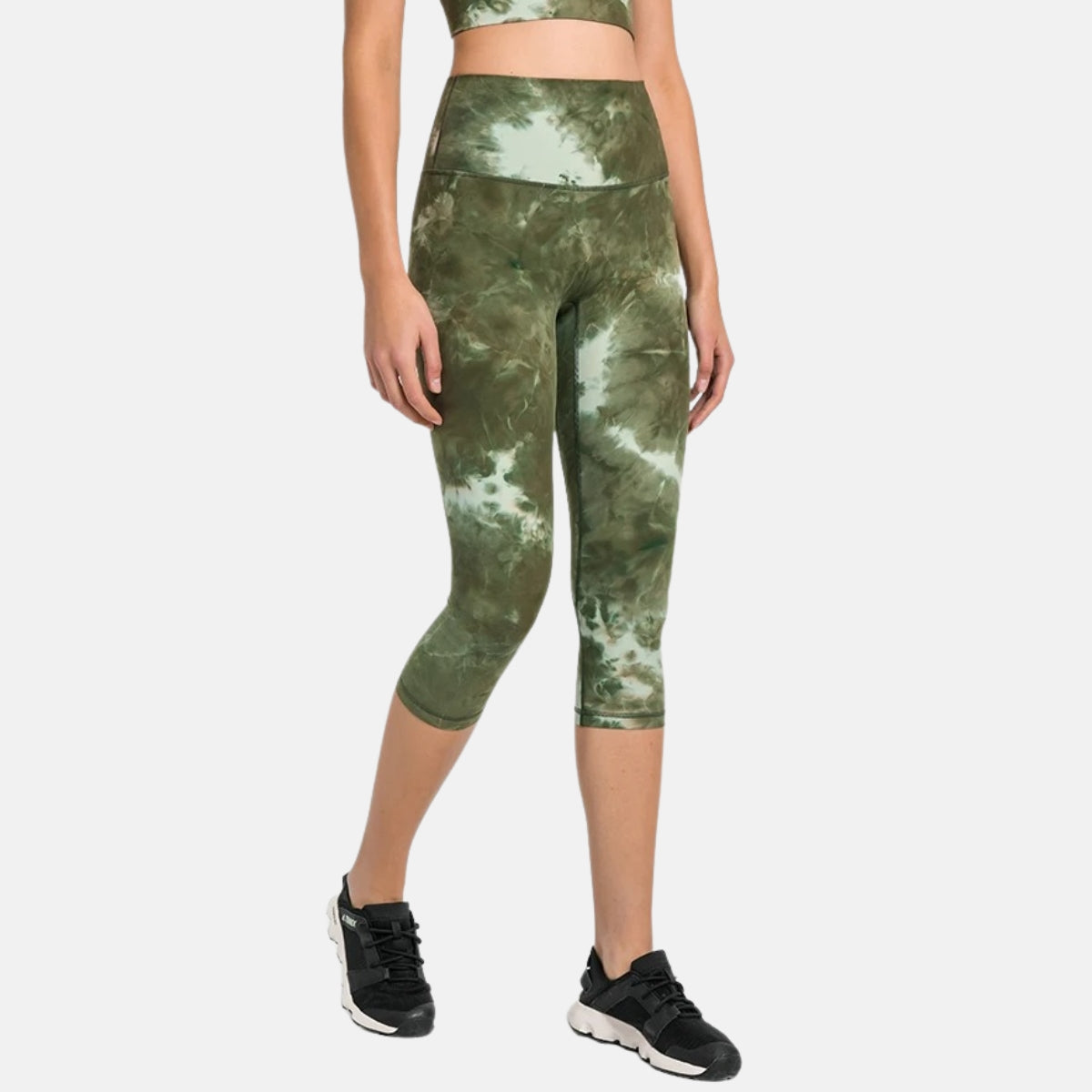 Tie &amp; Dye Yoga Legging Short - green / XS