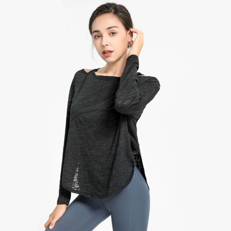 Semi-transparent Yoga Sweater - Black / S