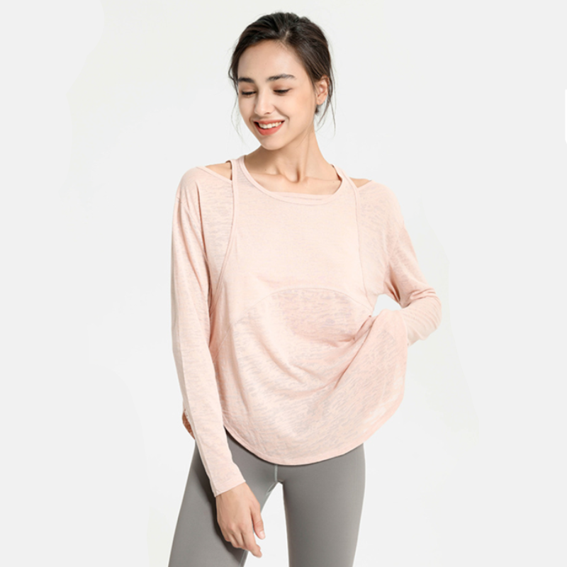 Semi-transparent Yoga Sweater - Pink / S