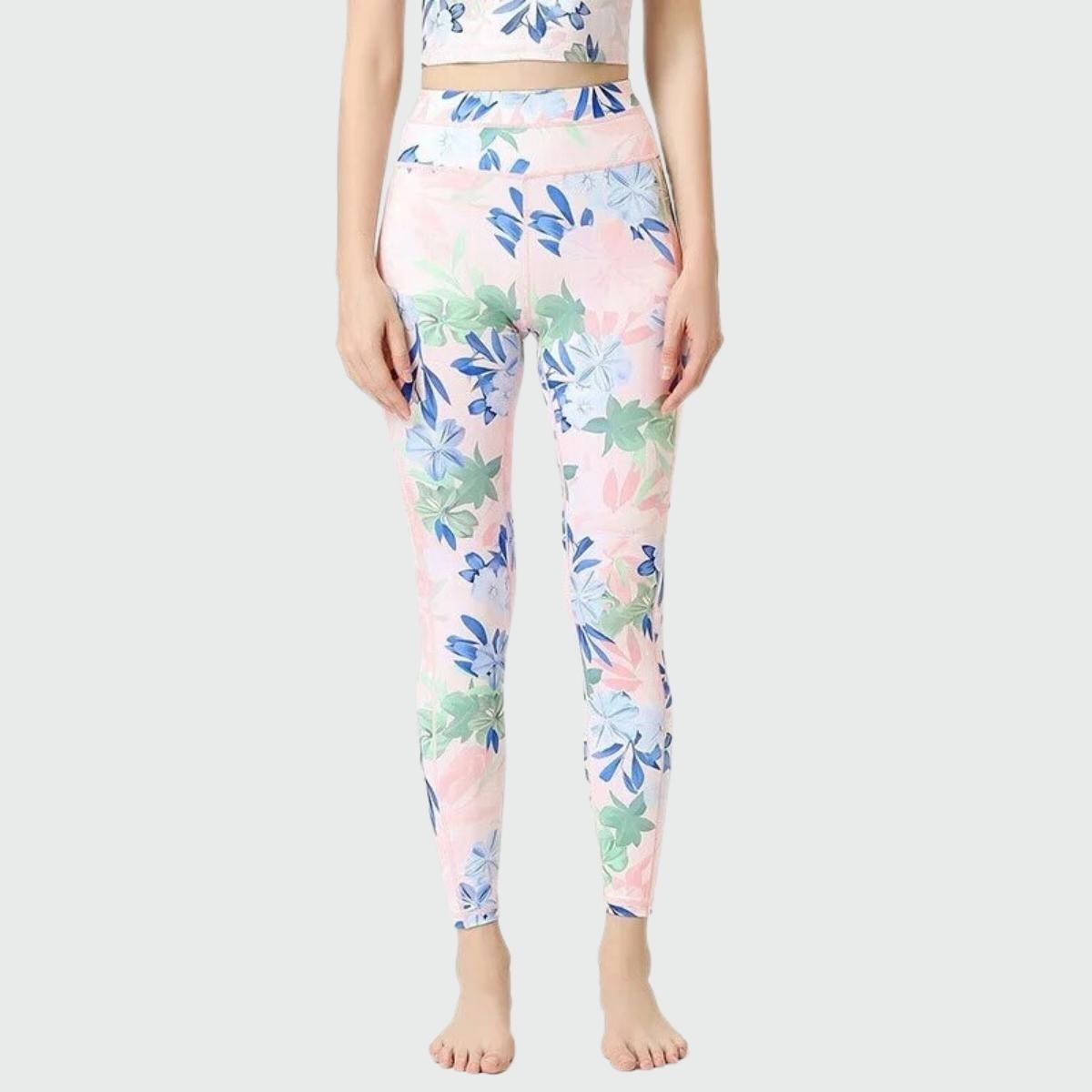 Yoga Legging Pink Leaf