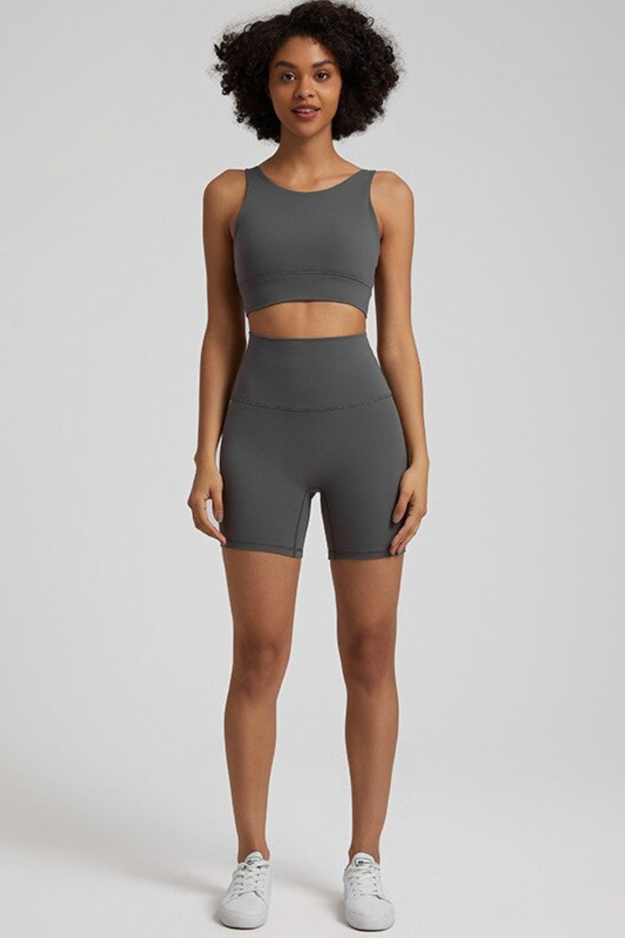 Yoga shorts &amp; bra set - grey / S