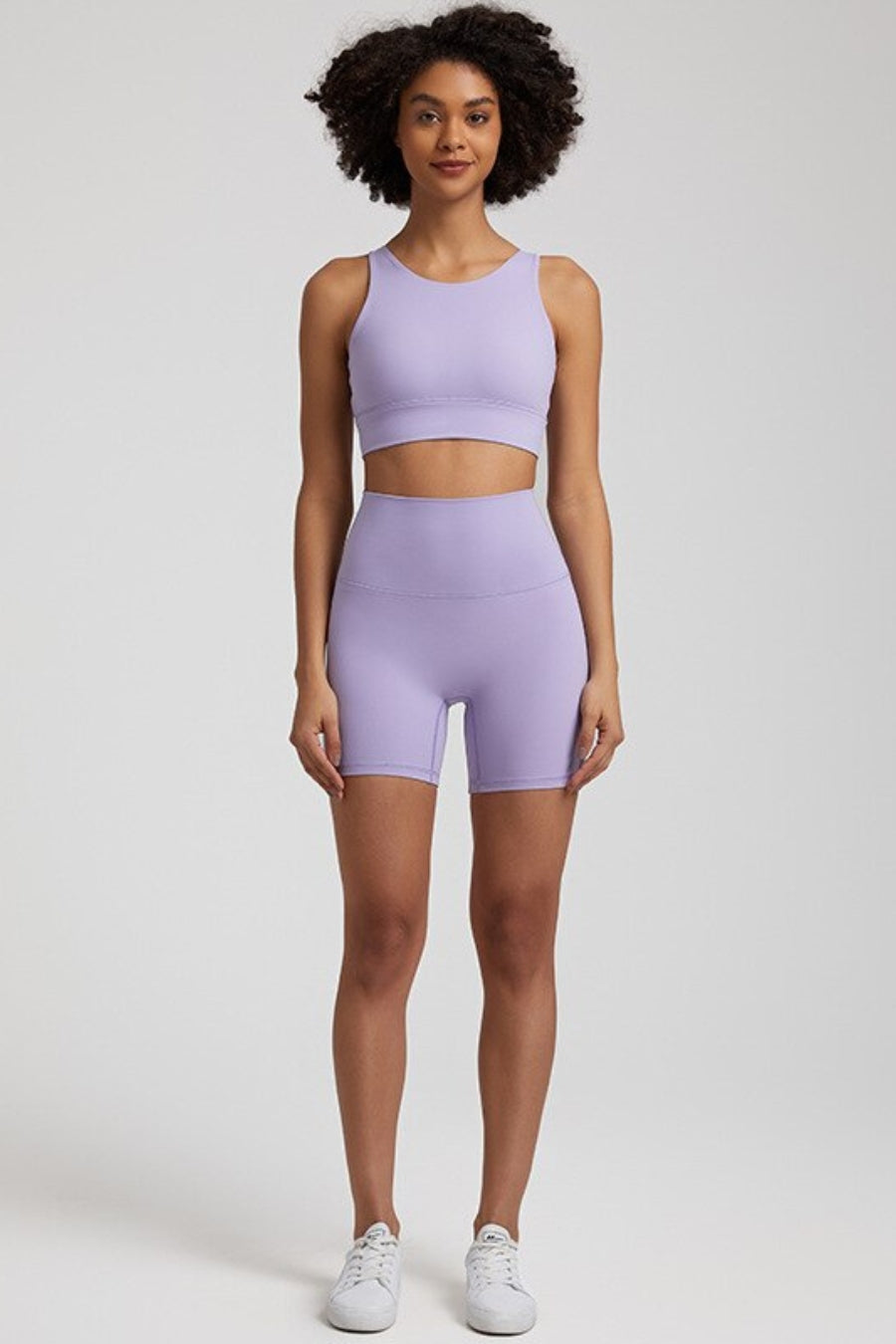 Yoga shorts &amp; bra set - light purple / S