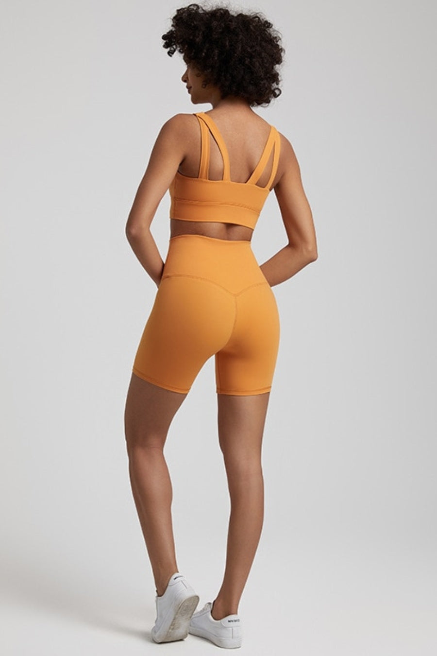 Yoga Shorts &amp; Bra Set - orange / S