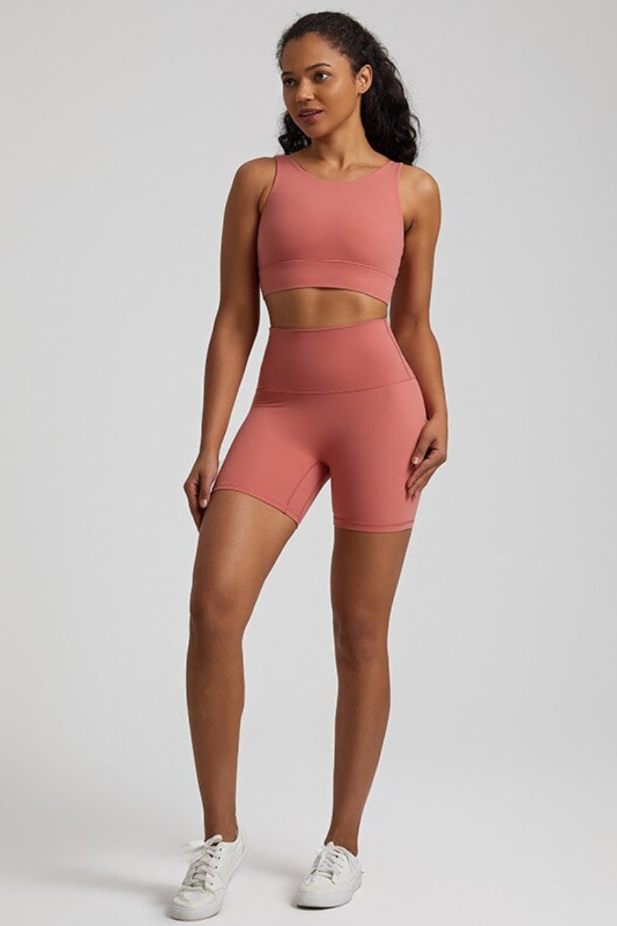 Yoga Shorts &amp; Bra set - pink / S